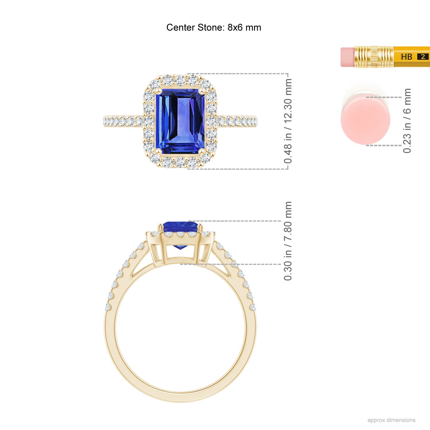 AAA - Tanzanite / 1.91 CT / 14 KT Yellow Gold