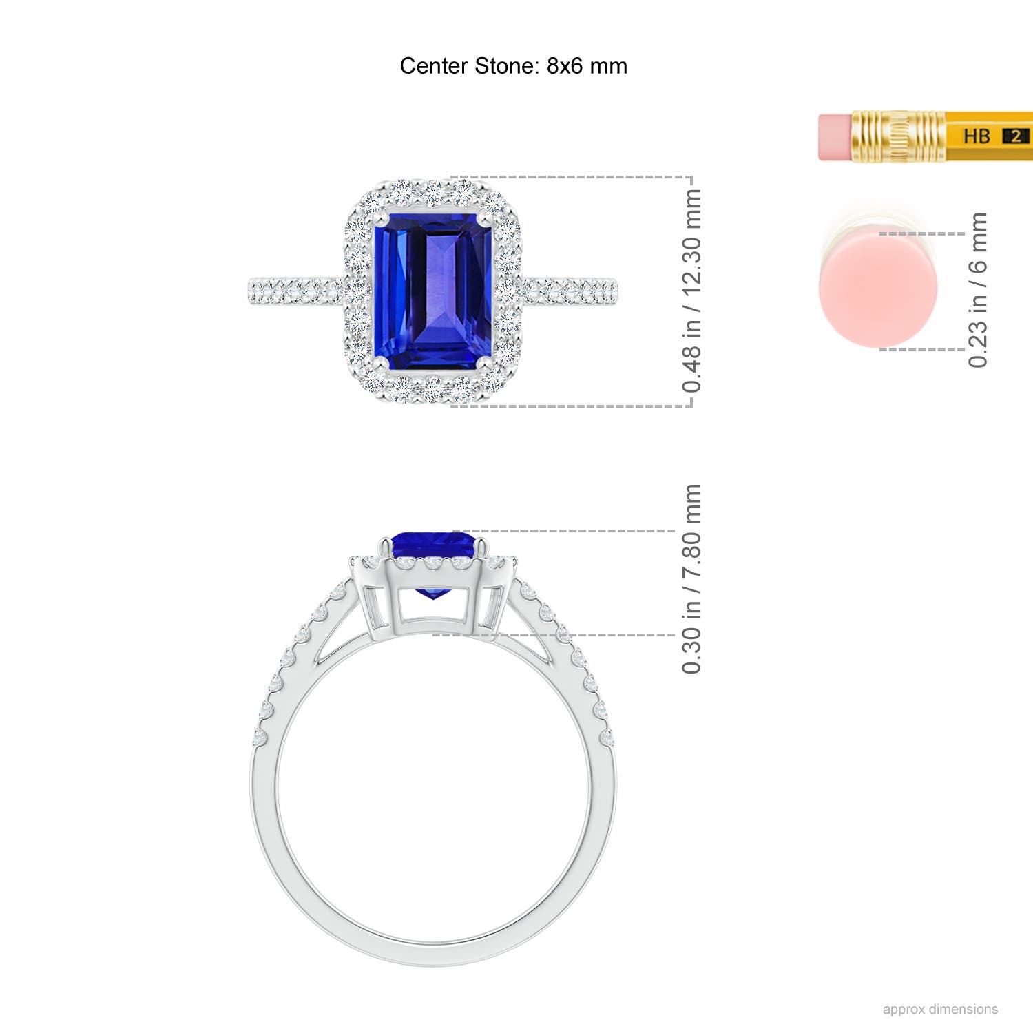 AAAA - Tanzanite / 1.91 CT / 14 KT White Gold