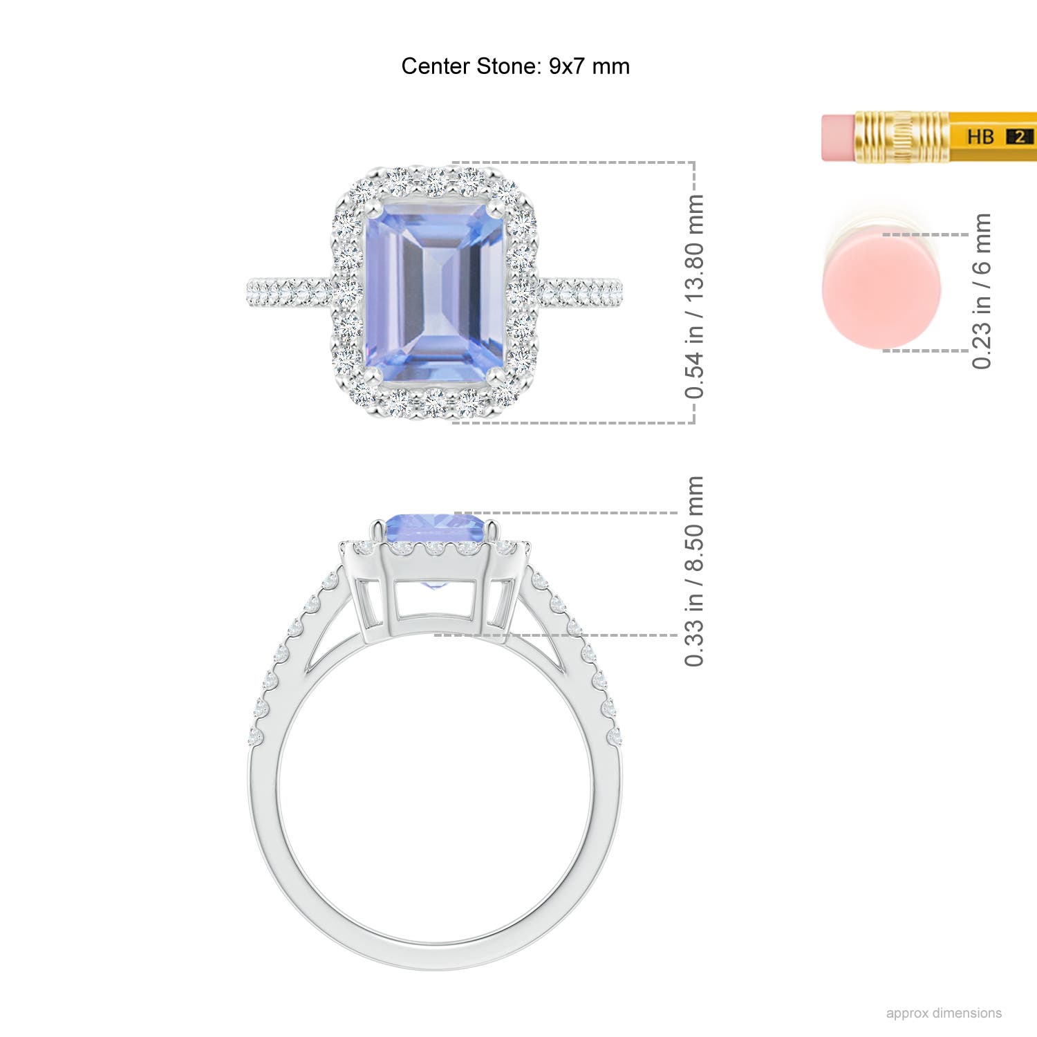 A - Tanzanite / 2.88 CT / 14 KT White Gold