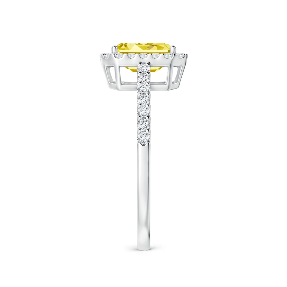 5x3mm AAAA Emerald-Cut Fancy Intense Yellow Diamond Halo Ring in P950 Platinum side 299