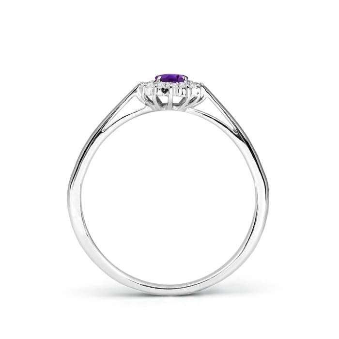 AAAA - Amethyst / 0.31 CT / 14 KT White Gold