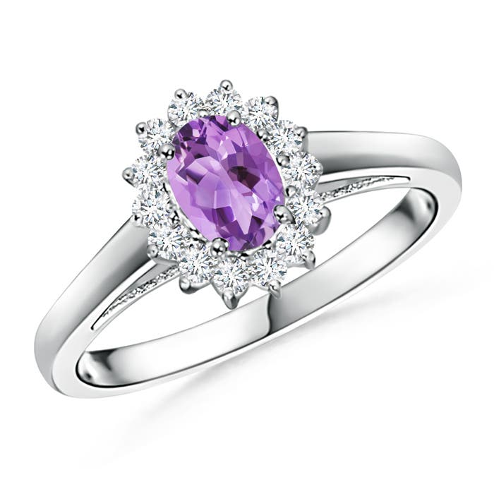 A - Amethyst / 0.6 CT / 14 KT White Gold