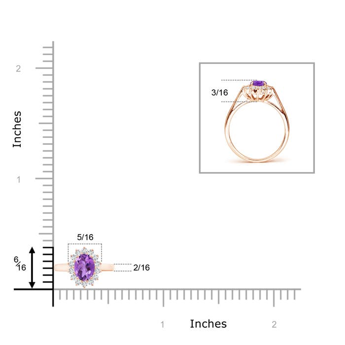 AA - Amethyst / 0.6 CT / 14 KT Rose Gold