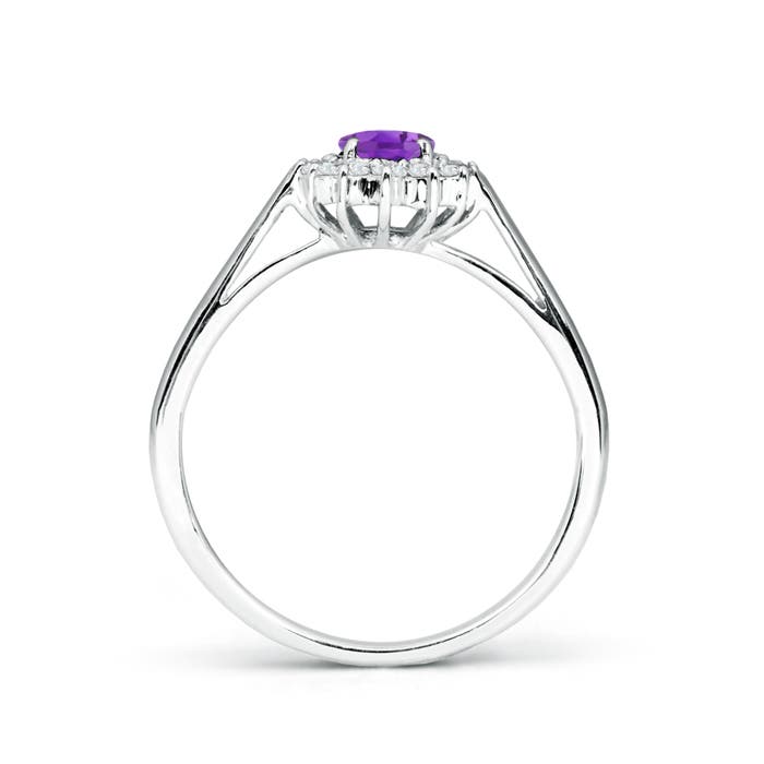 AA - Amethyst / 0.6 CT / 14 KT White Gold