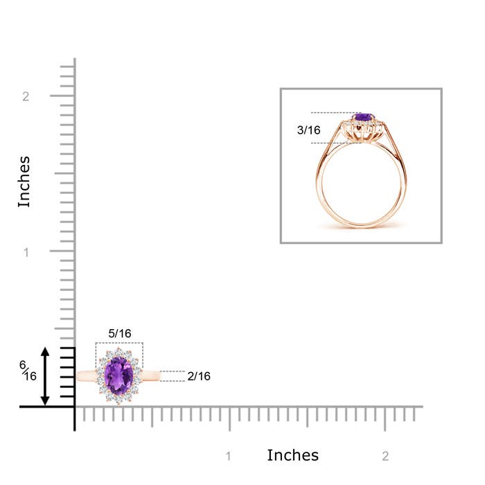 AAA - Amethyst / 0.6 CT / 14 KT Rose Gold