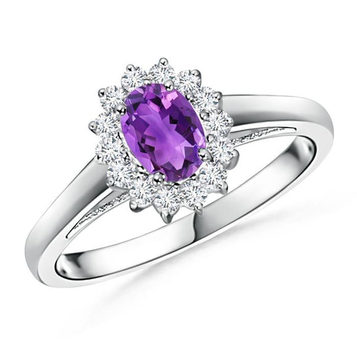 AAA - Amethyst / 0.6 CT / 14 KT White Gold