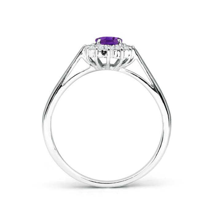 AAA - Amethyst / 0.6 CT / 14 KT White Gold