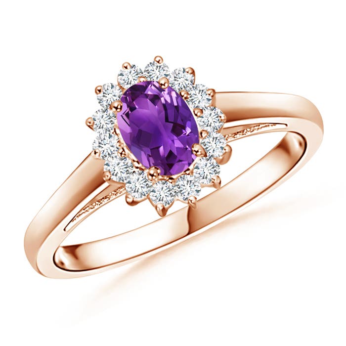 AAAA - Amethyst / 0.6 CT / 14 KT Rose Gold