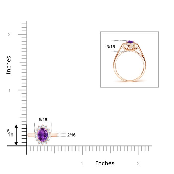 AAAA - Amethyst / 0.6 CT / 14 KT Rose Gold