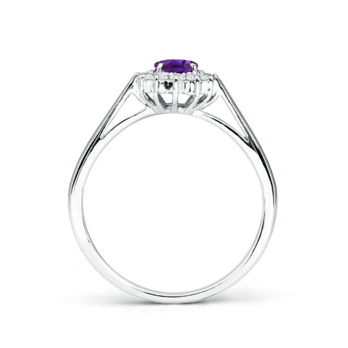 AAAA - Amethyst / 0.6 CT / 14 KT White Gold