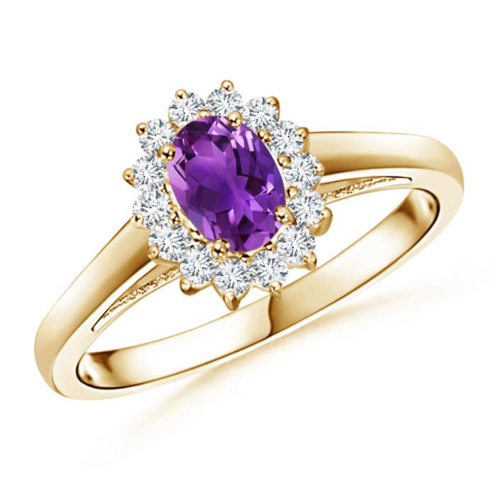 AAAA - Amethyst / 0.6 CT / 14 KT Yellow Gold