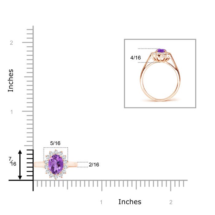 AA - Amethyst / 0.95 CT / 14 KT Rose Gold