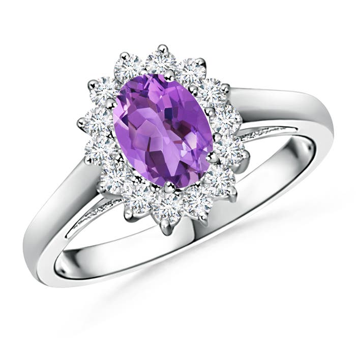 AA - Amethyst / 0.95 CT / 14 KT White Gold