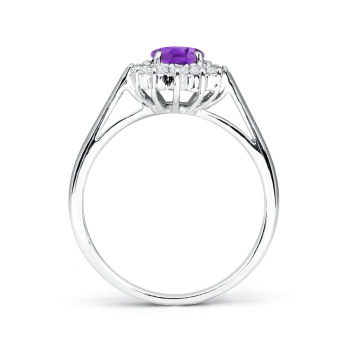 AA - Amethyst / 0.95 CT / 14 KT White Gold