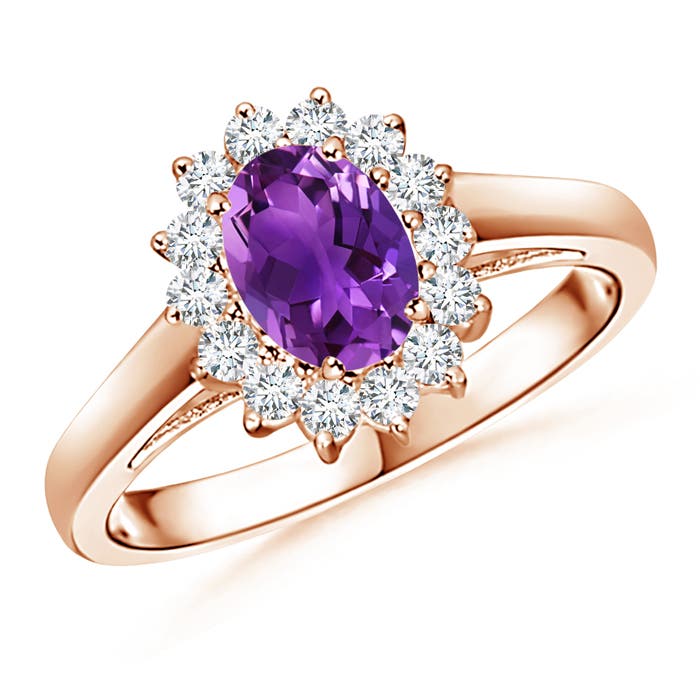 AAAA - Amethyst / 0.95 CT / 14 KT Rose Gold