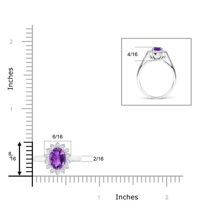 AAA - Amethyst / 1.5 CT / 14 KT White Gold