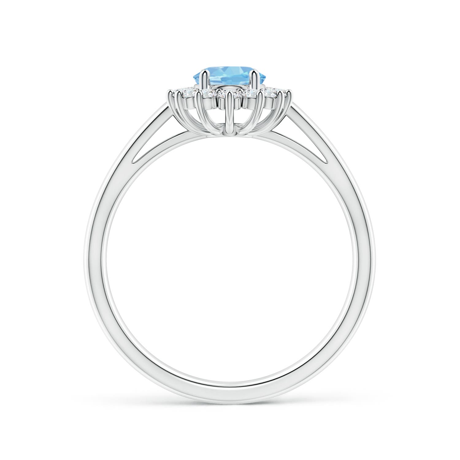 AAAA - Aquamarine / 0.85 CT / 14 KT White Gold