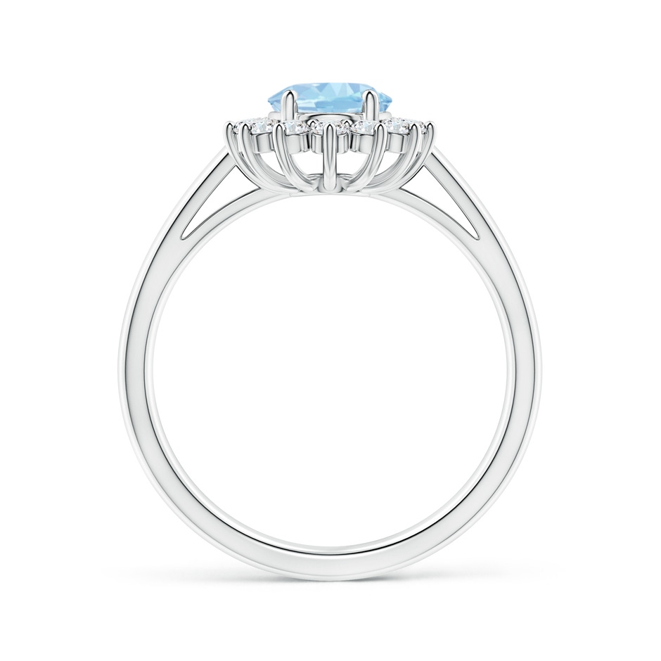 8x6mm AAA Princess Diana Inspired Aquamarine Ring with Diamond Halo in White Gold side 199