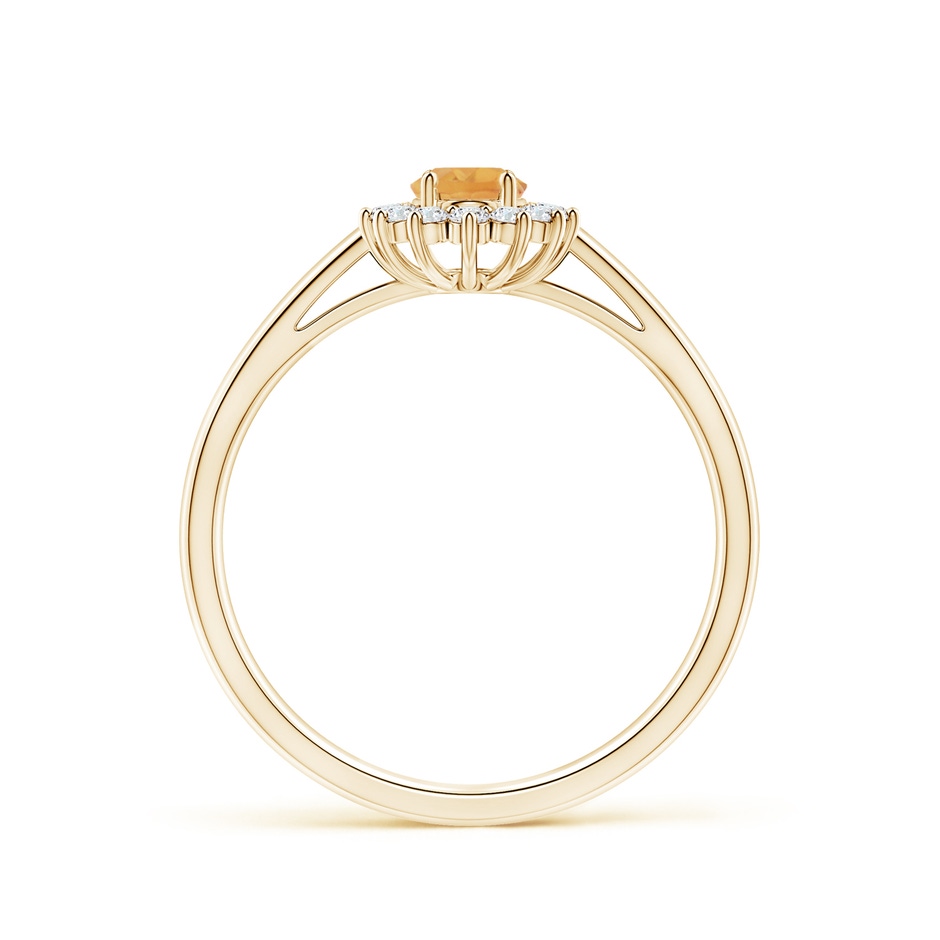 5x3mm A Princess Diana Inspired Citrine Ring with Diamond Halo in Yellow Gold side-1