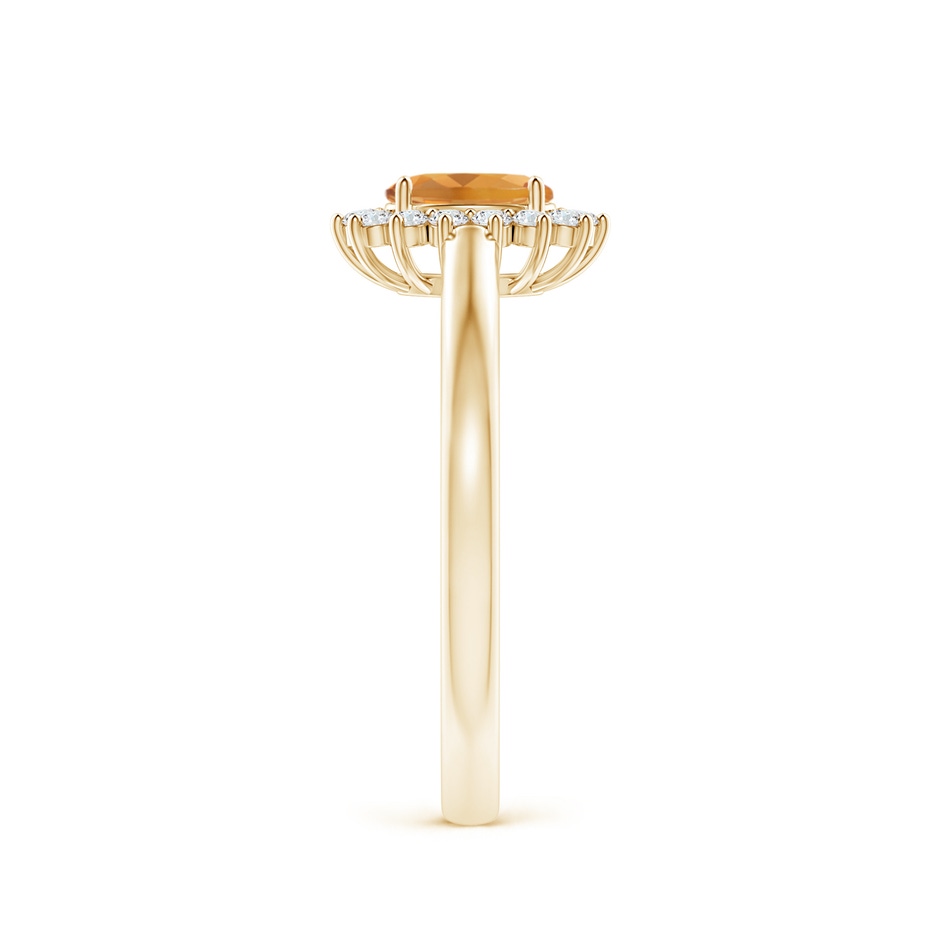 5x3mm A Princess Diana Inspired Citrine Ring with Diamond Halo in Yellow Gold side-2