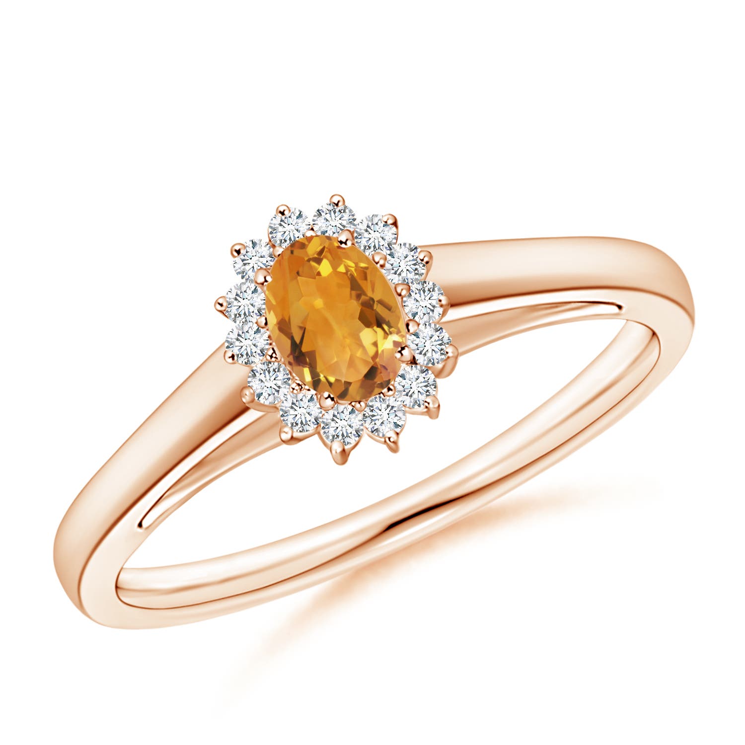 AA - Citrine / 0.32 CT / 14 KT Rose Gold