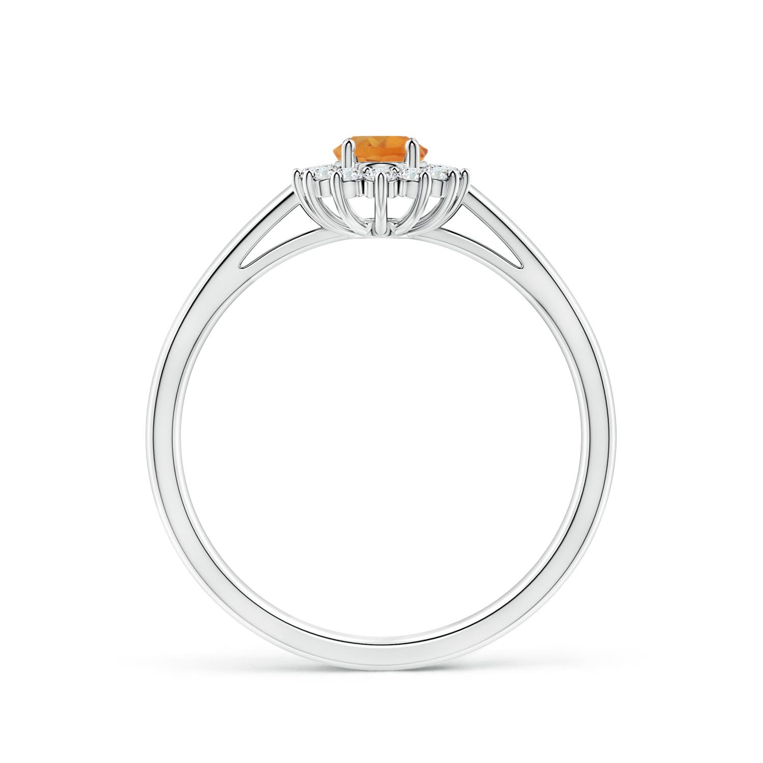 AA - Citrine / 0.32 CT / 14 KT White Gold