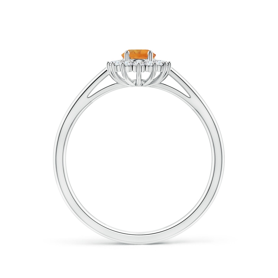 5x3mm AA Princess Diana Inspired Citrine Ring with Diamond Halo in White Gold side-1