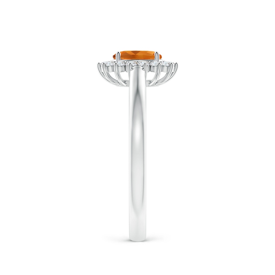 5x3mm AAA Princess Diana Inspired Citrine Ring with Diamond Halo in P950 Platinum side-2
