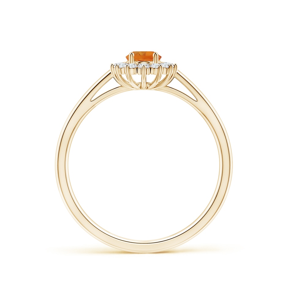 5x3mm AAA Princess Diana Inspired Citrine Ring with Diamond Halo in Yellow Gold side-1