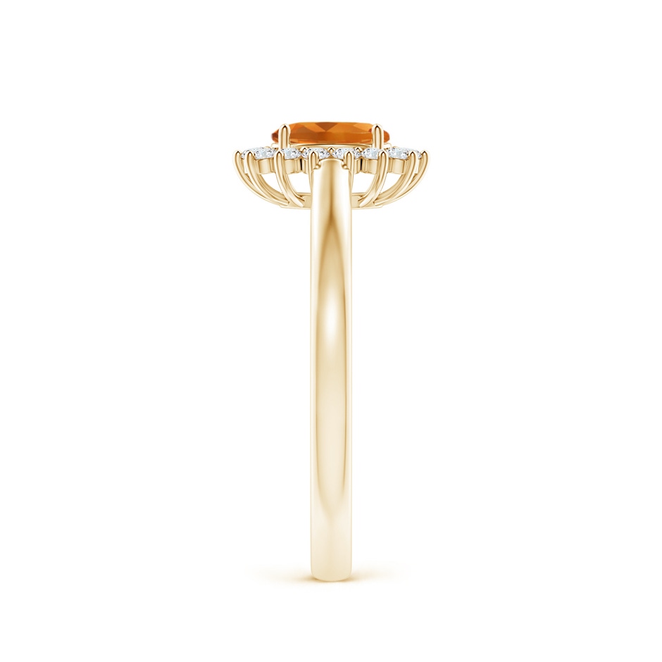 5x3mm AAA Princess Diana Inspired Citrine Ring with Diamond Halo in Yellow Gold side-2