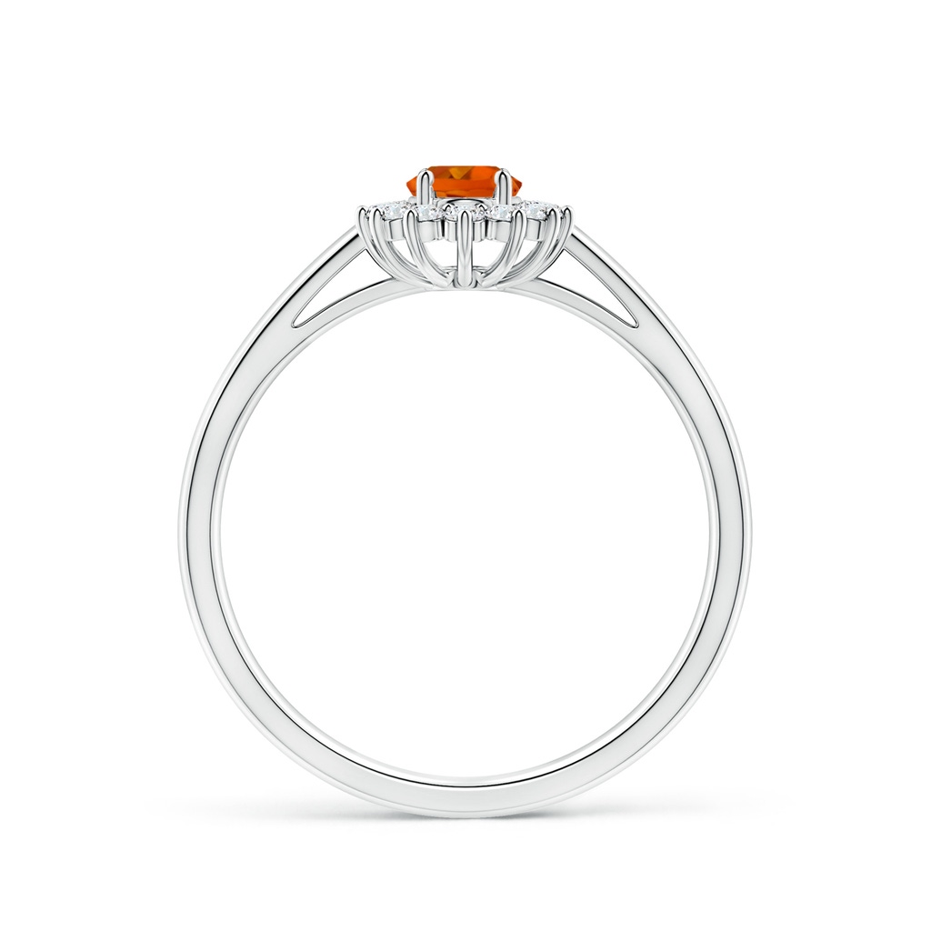 5x3mm AAAA Princess Diana Inspired Citrine Ring with Diamond Halo in P950 Platinum - side_1