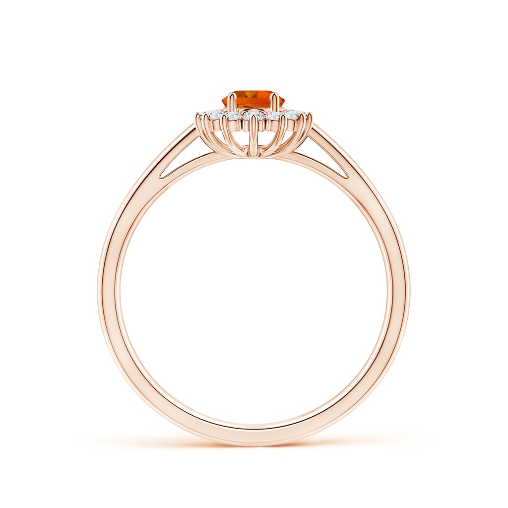5x3mm AAAA Princess Diana Inspired Citrine Ring with Diamond Halo in Rose Gold - side_1
