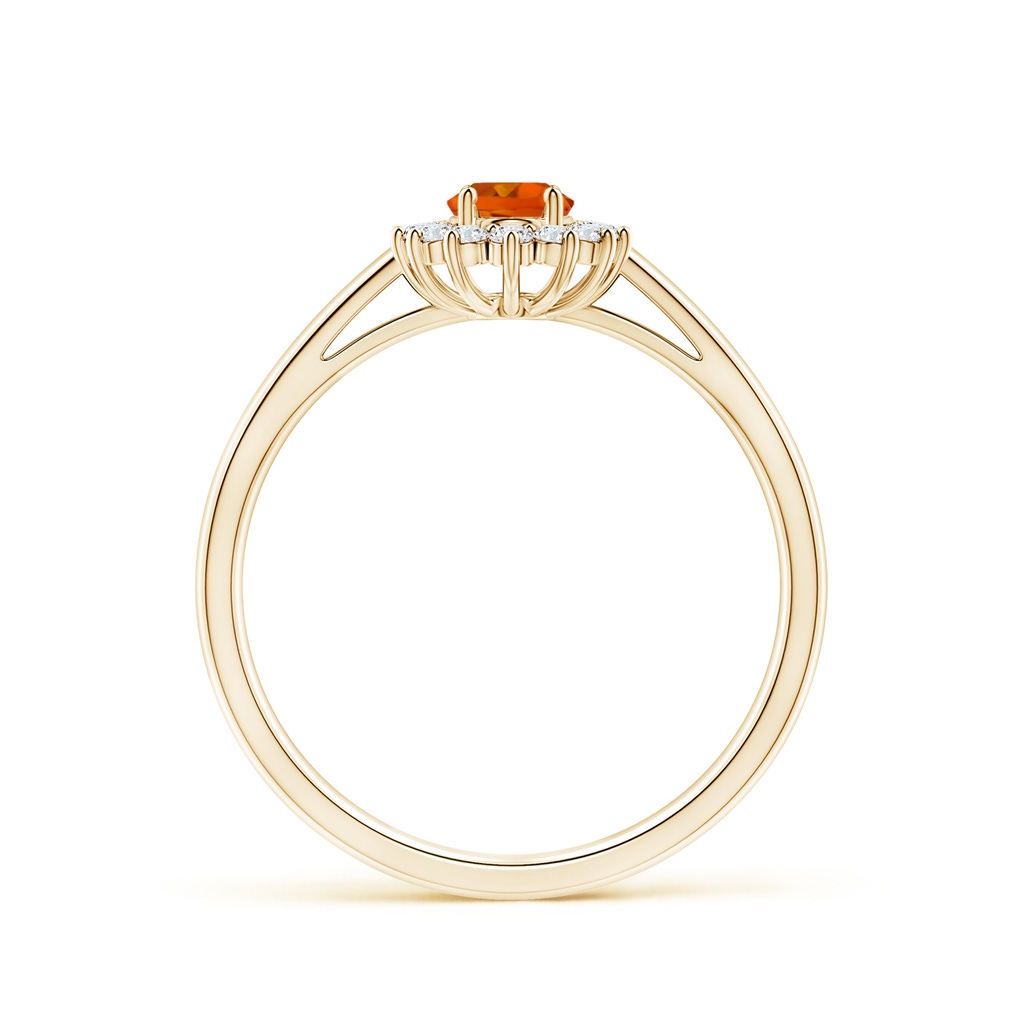 5x3mm AAAA Princess Diana Inspired Citrine Ring with Diamond Halo in Yellow Gold - side_1