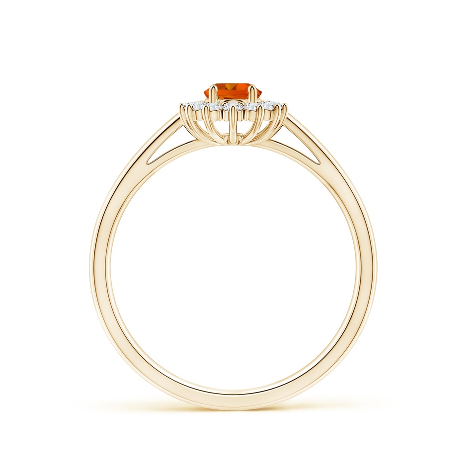 5x3mm AAAA Princess Diana Inspired Citrine Ring with Diamond Halo in Yellow Gold side-1
