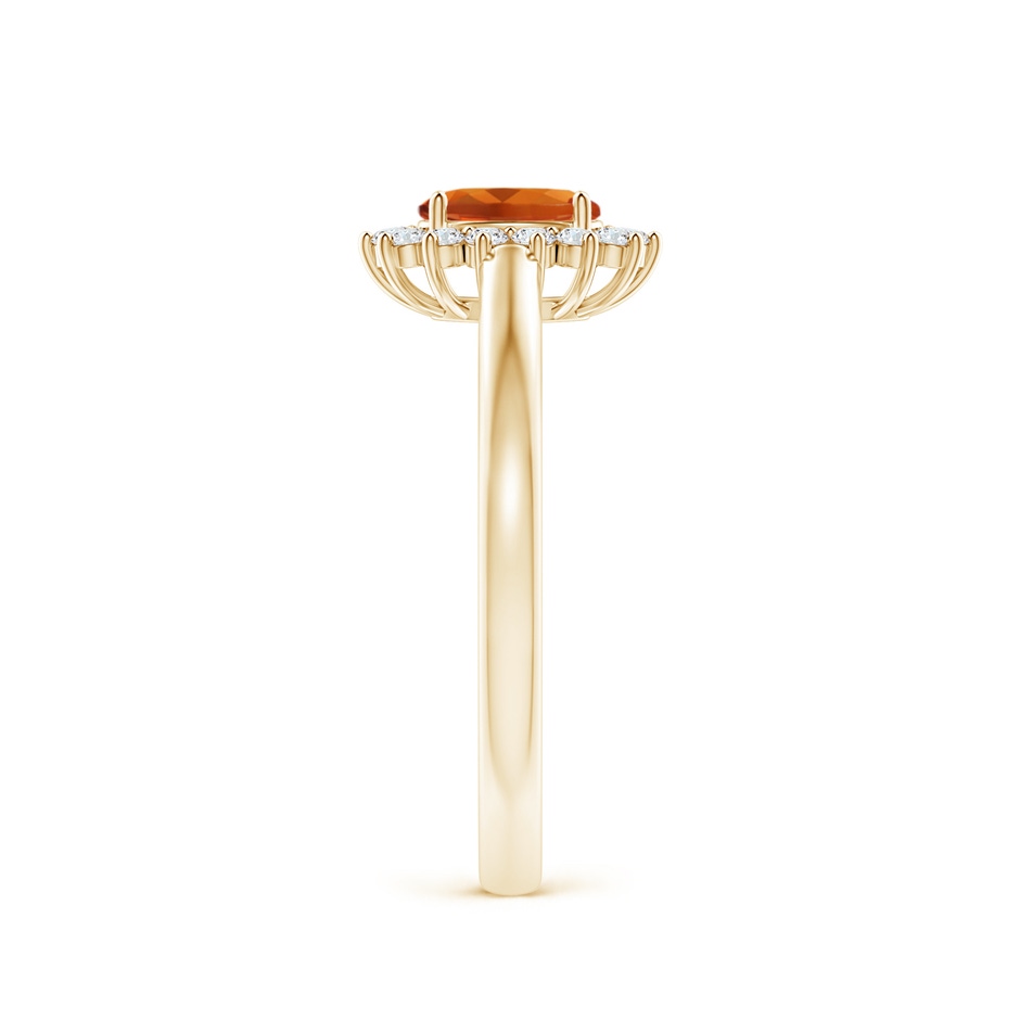 5x3mm AAAA Princess Diana Inspired Citrine Ring with Diamond Halo in Yellow Gold side-2