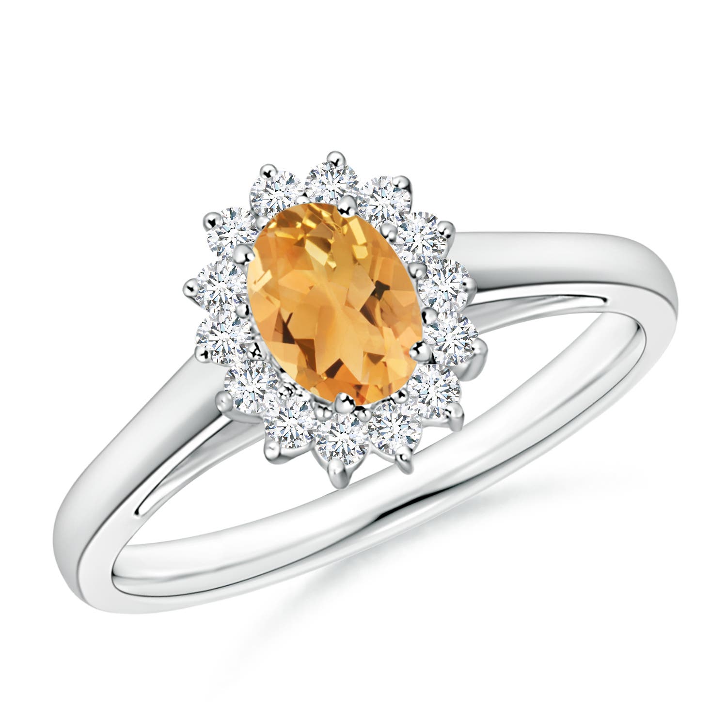 A - Citrine / 0.6 CT / 14 KT White Gold