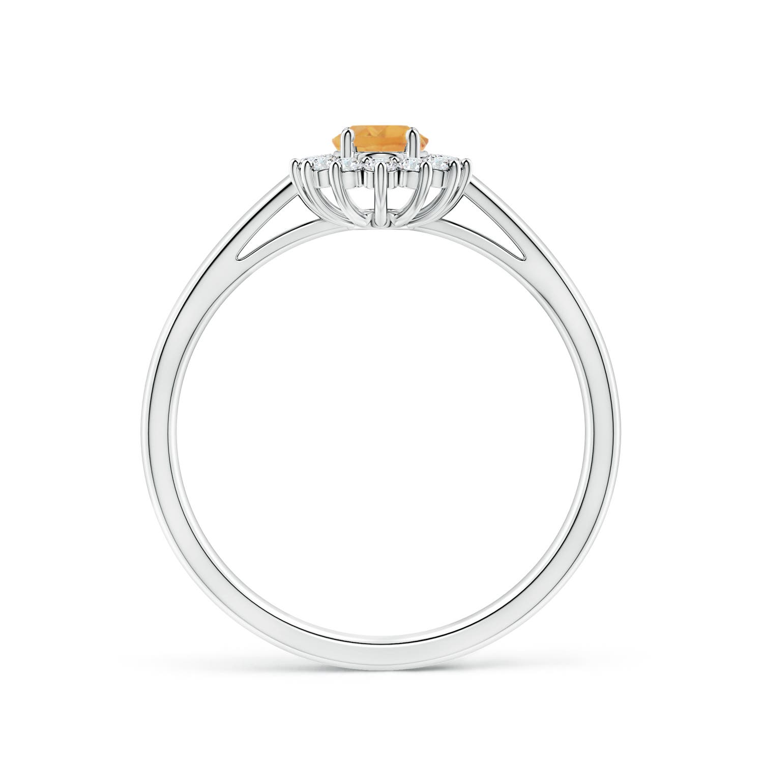 A - Citrine / 0.6 CT / 14 KT White Gold