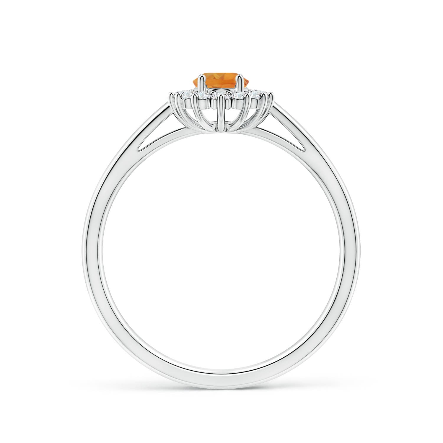 AA - Citrine / 0.6 CT / 14 KT White Gold