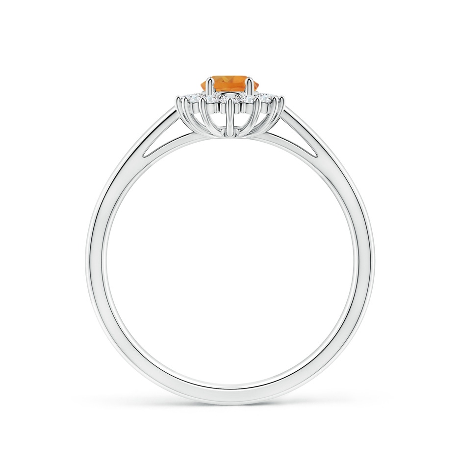 6x4mm AA Princess Diana Inspired Citrine Ring with Diamond Halo in White Gold side-1