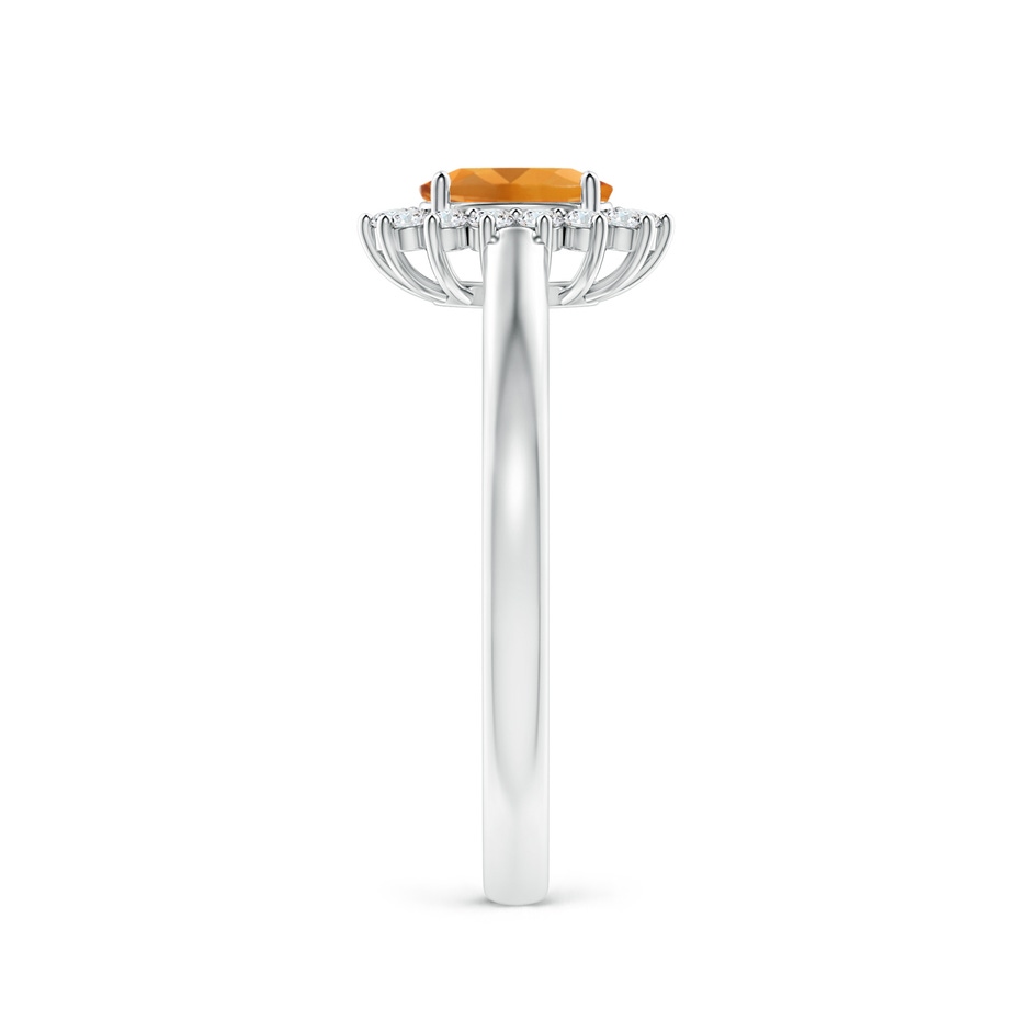 6x4mm AA Princess Diana Inspired Citrine Ring with Diamond Halo in White Gold side-2
