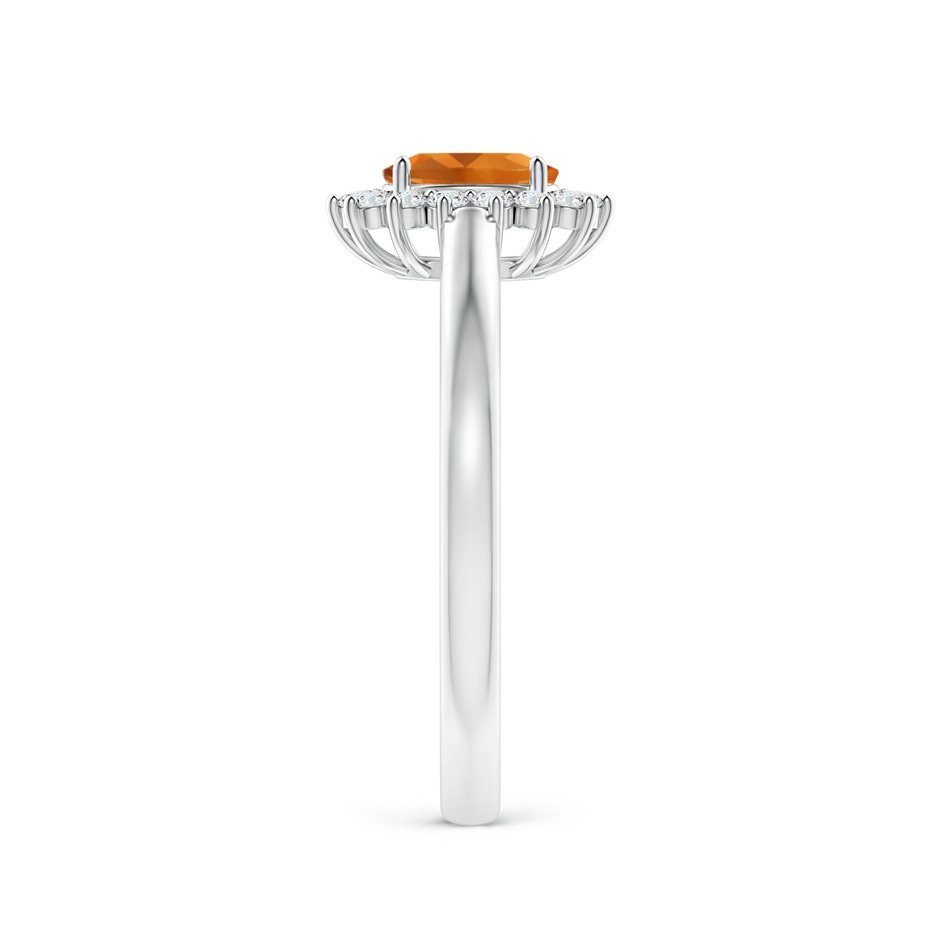 6x4mm AAA Princess Diana Inspired Citrine Ring with Diamond Halo in P950 Platinum side-2