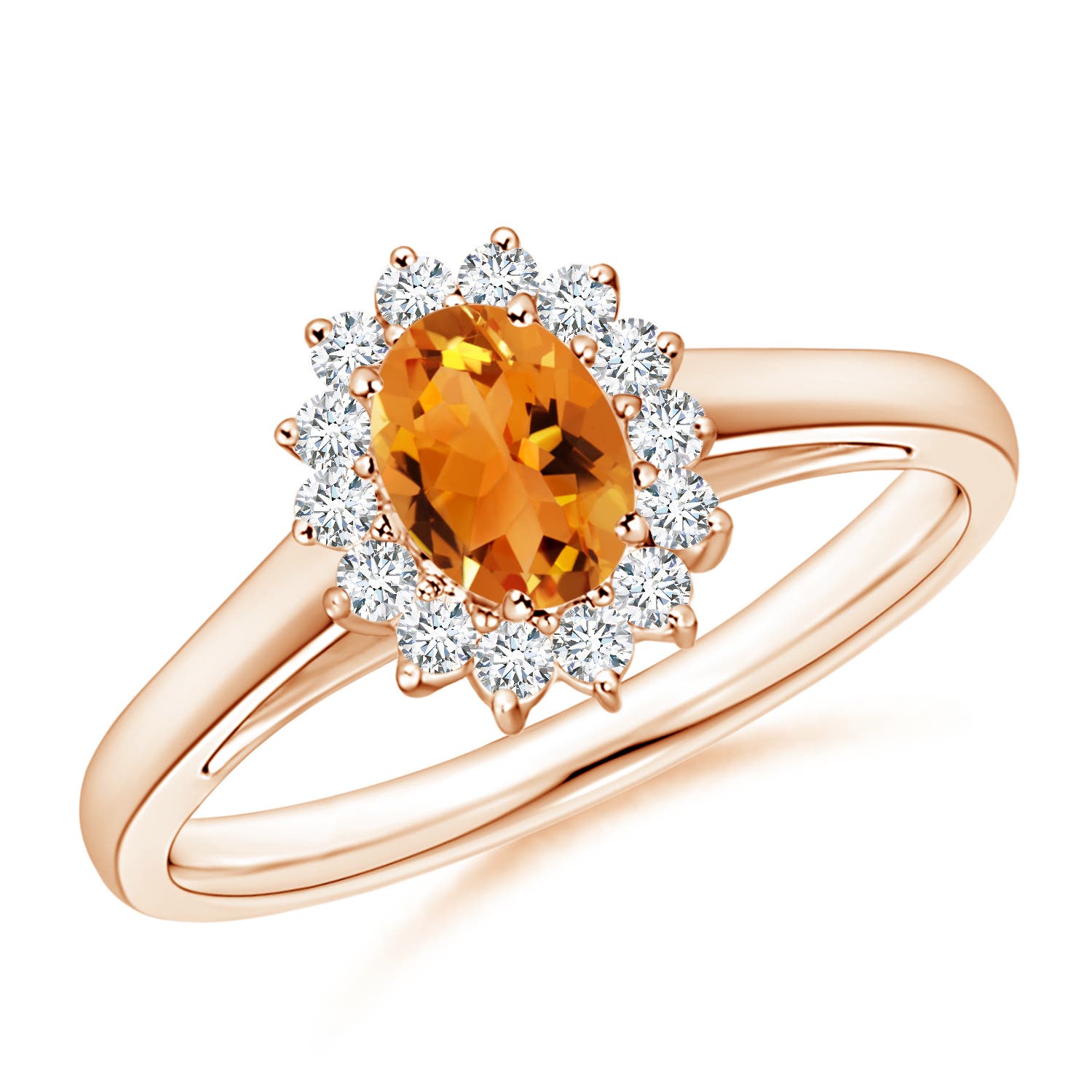 AAA - Citrine / 0.6 CT / 14 KT Rose Gold