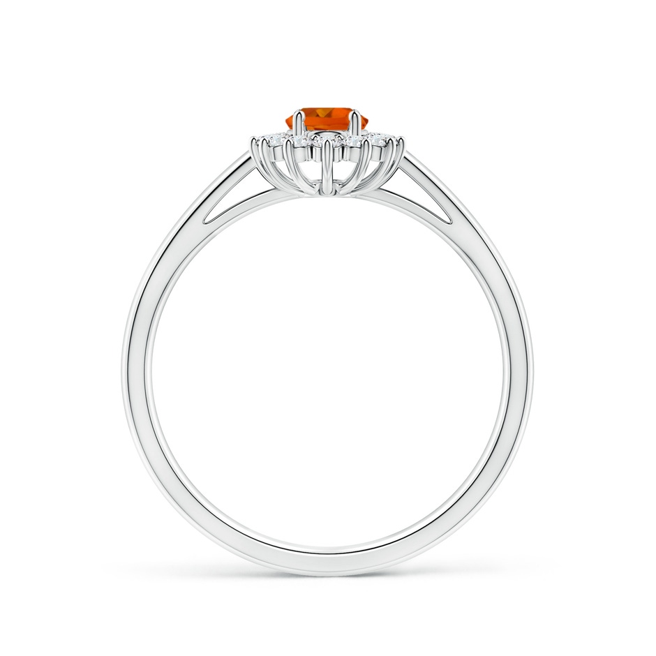 6x4mm AAAA Princess Diana Inspired Citrine Ring with Diamond Halo in P950 Platinum side-1