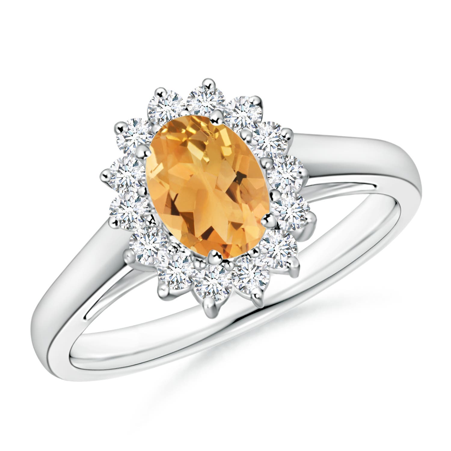 A - Citrine / 1 CT / 14 KT White Gold