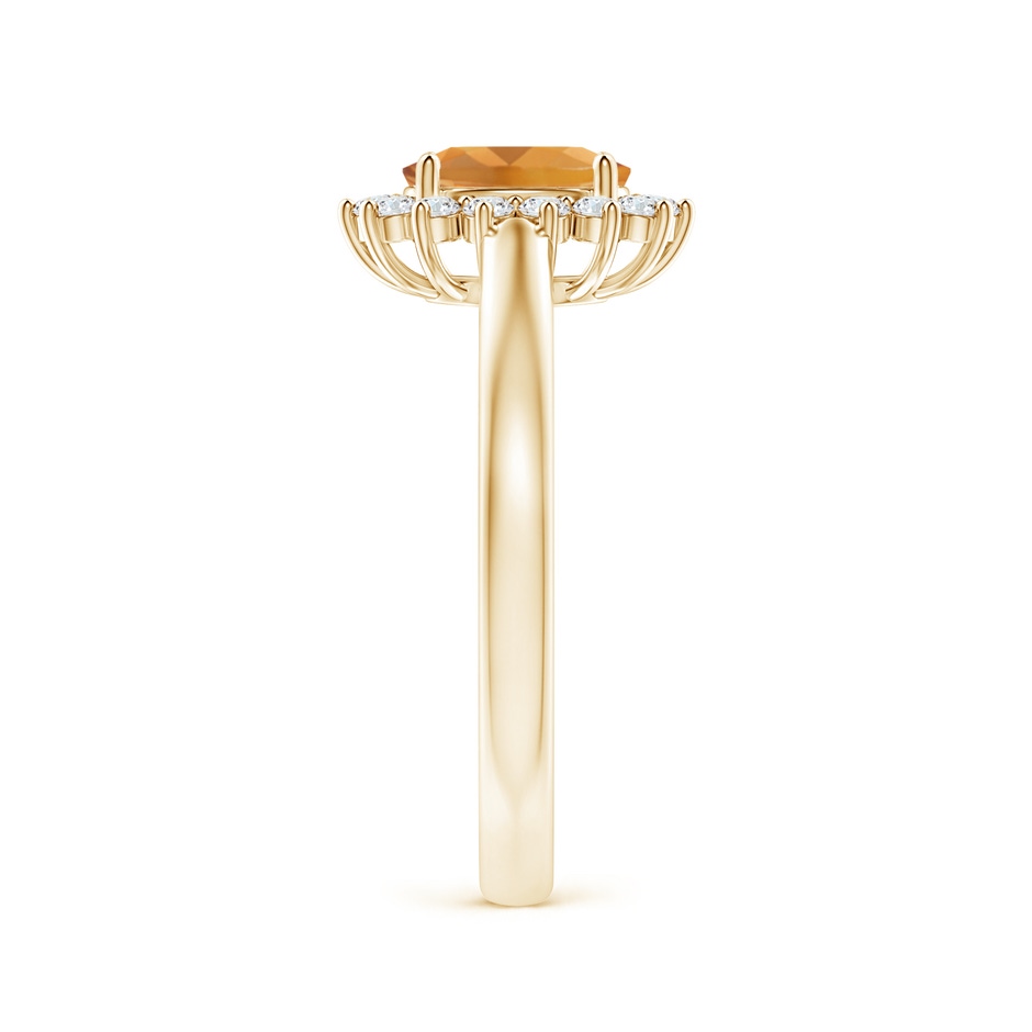 7x5mm A Princess Diana Inspired Citrine Ring with Diamond Halo in Yellow Gold side-2