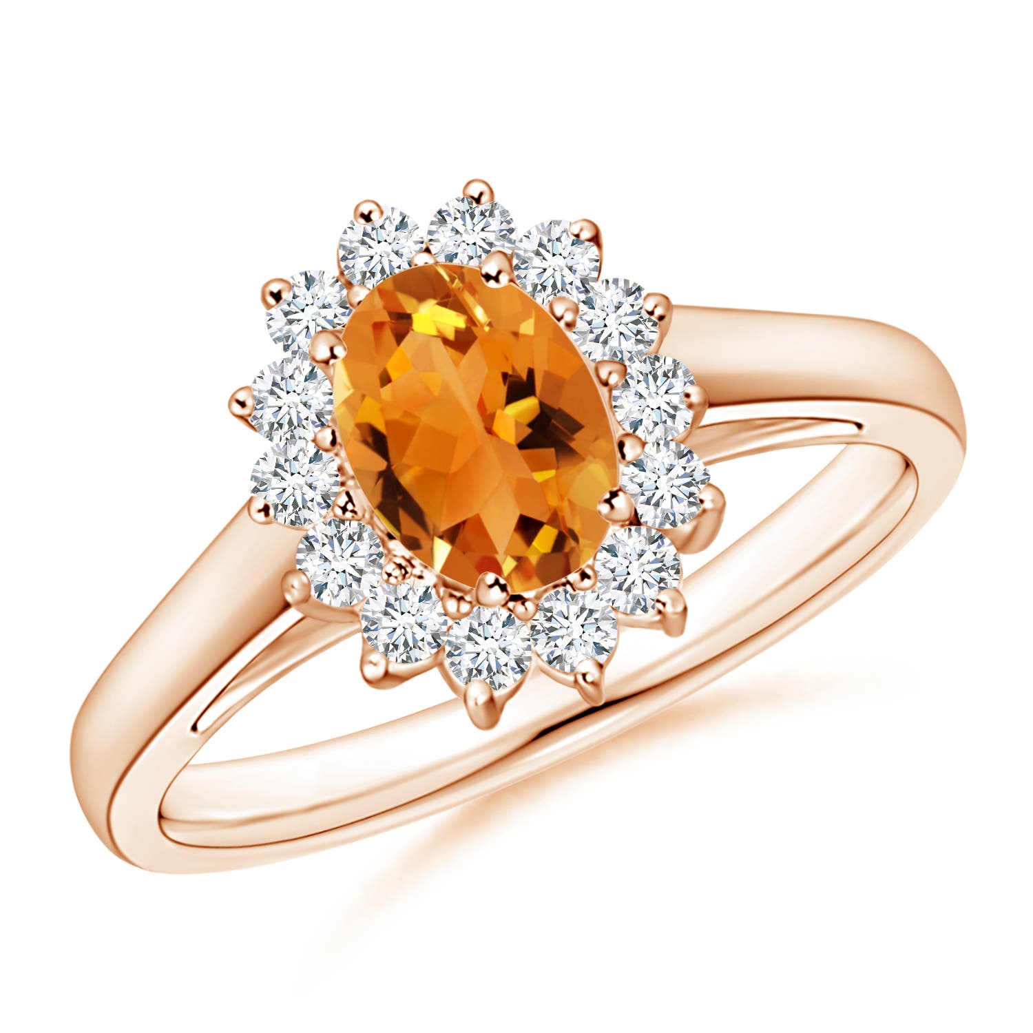 AAA - Citrine / 1 CT / 14 KT Rose Gold