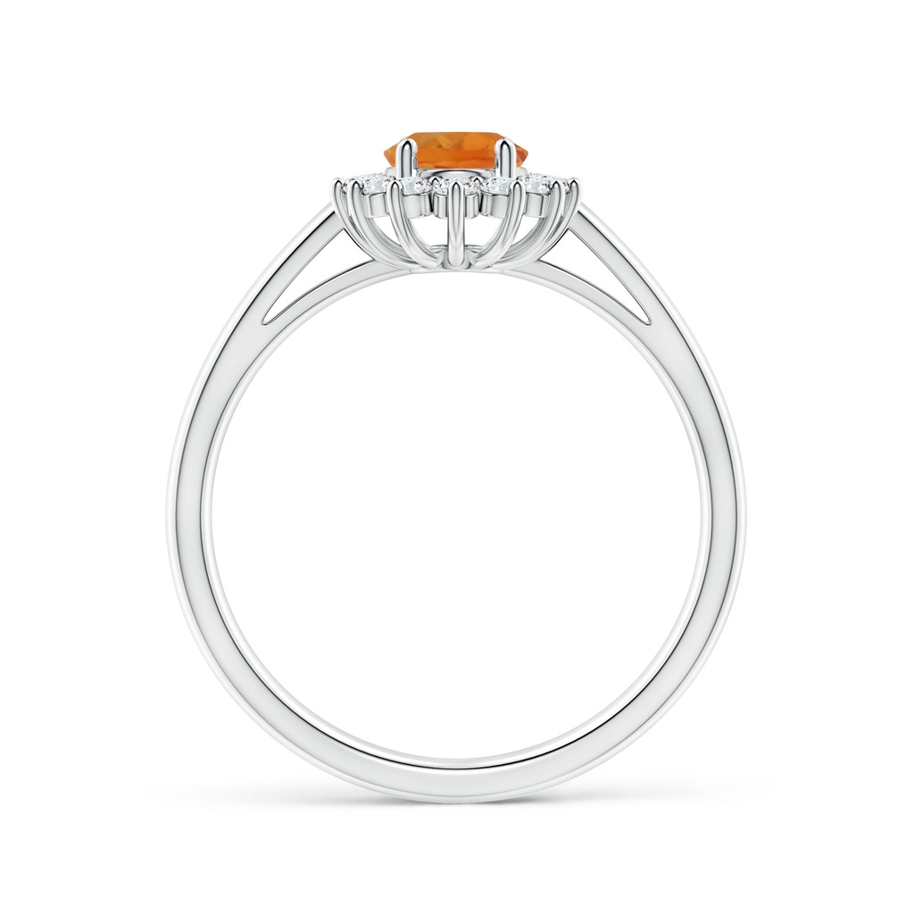 7x5mm AAA Princess Diana Inspired Citrine Ring with Diamond Halo in White Gold - side_1