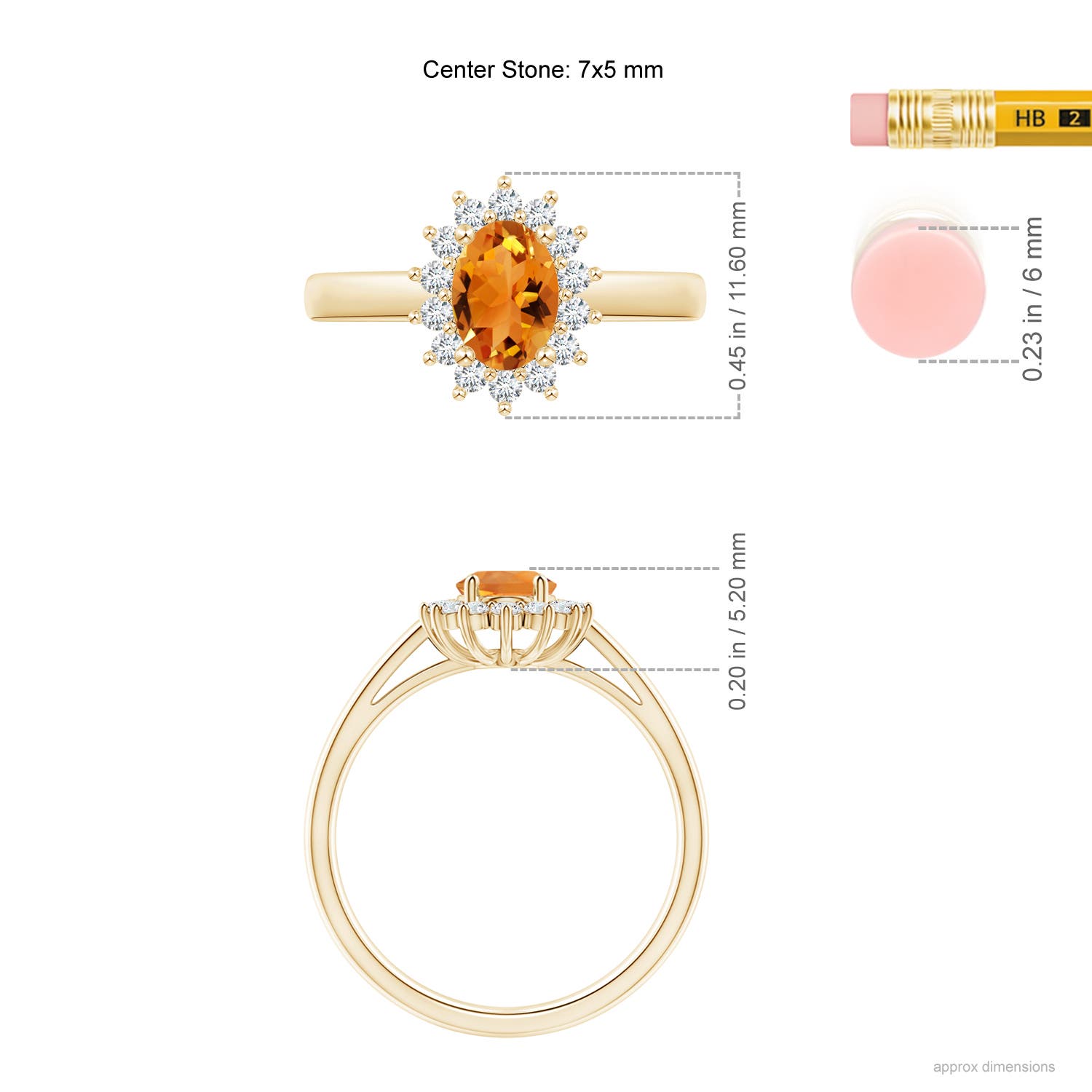 AAA - Citrine / 1 CT / 14 KT Yellow Gold