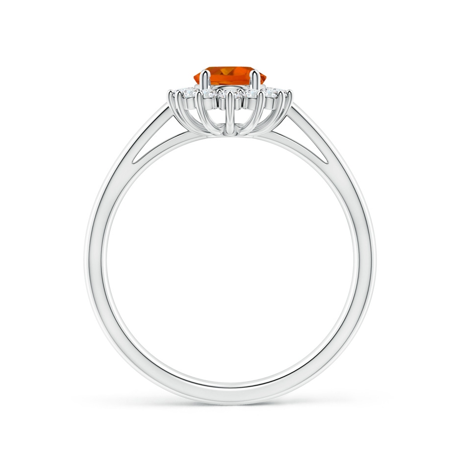 7x5mm AAAA Princess Diana Inspired Citrine Ring with Diamond Halo in P950 Platinum side-1