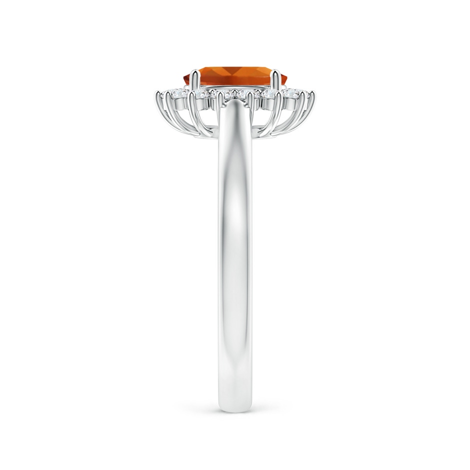 7x5mm AAAA Princess Diana Inspired Citrine Ring with Diamond Halo in P950 Platinum side-2